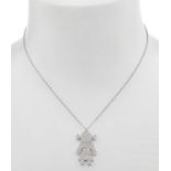 CRIVELLI Italia chain and pendant in 18kt white gold. Bimba model with brilliant-cut diamonds