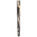 VISCONTI "FEDERICO II" FOUNTAIN PEN, RAGTIME.Grey and pearl white celluloid barrel with gold