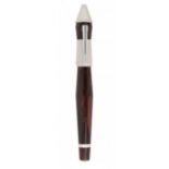 STIPULA FOUNTAIN PEN, "PINOCCHIO".Brown resin barrel and silver ornamentation and details.Limited