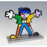 ROMERO BRITTO (Brazil, 1963)."Big Hug, 2009.Enamel on iron, copy 104/1000.Signed and justified on