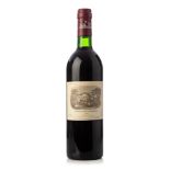 A bottle of Château Lafite Rothschild 1987, Pauillac, France.Category: Red wine.75 cl.Level: C.