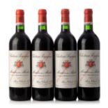 Four bottles of Château Poujeaux 1997, Moulis-en-Médoc, France.Category: Red wine.75 cl.Level: B/C.