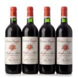 Four bottles of Château Poujeaux 1997, Moulis-en-Médoc, France.Category: Red wine.75 cl.Level: B-C.