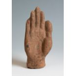 Votive model of a hand. Etruscan culture. 4th-1st century BC.Terracotta.Provenance: private