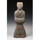 Figure of a lady; Han Dynasty, China, ca. 206 BC to AD 220.Terracotta.Attached thermoluminescence by
