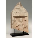 Funerary stele; Rome, Asia Minor, 3rd-4th century AD.Limestone.There are losses around the edges,