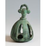 Hanging bell or rattle with an anthropomorphic head. Luristan, Iran, 1st millennium BC.Bronze.