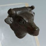 Bull's head. Greece, 7th-5th century BC.Bronze.Provenance: Private collection, New York, 1980.