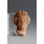 Head of Dionysos. Smyrna, 3rd century BC.Terracotta.Provenance: Smyrna, 1895-1905. Collection Paul