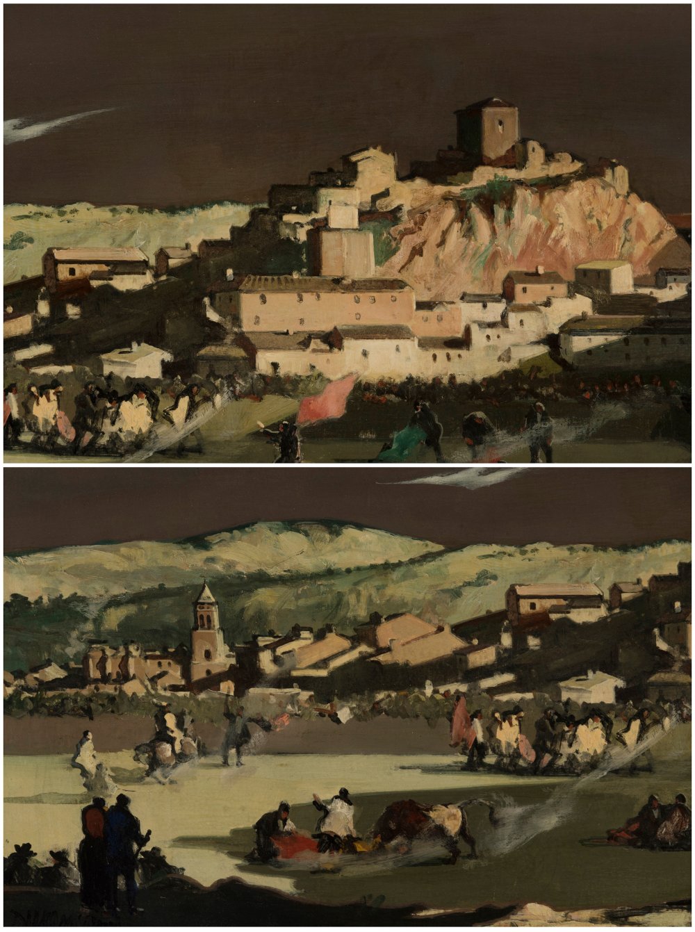RAFAEL DURANCAMPS (Sabadell, 1891 - Barcelona, 1979)."Capea en Loja".Oil on canvas.It presents - Image 4 of 7
