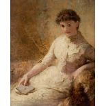 GEORGE ELGAR HICKS (England, 1824 - 1914)."Portrait of a Lady, 1981.Oil on canvas. Re-coloured.It
