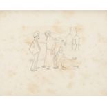 ISIDRE NONELL I MONTURIOL (Barcelona, 1873 - 1911)."Characters".Pencil on paper.Signed in the