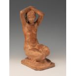 JAUME MARTRUS RIERA (Manresa, Barcelona, 1893 - Barcelona, 1966)."Seated young woman".Terracotta