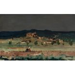 RAFAEL DURANCAMPS (Sabadell, 1891 - Barcelona, 1979)."View of a Castilian village".Oil on canvas.