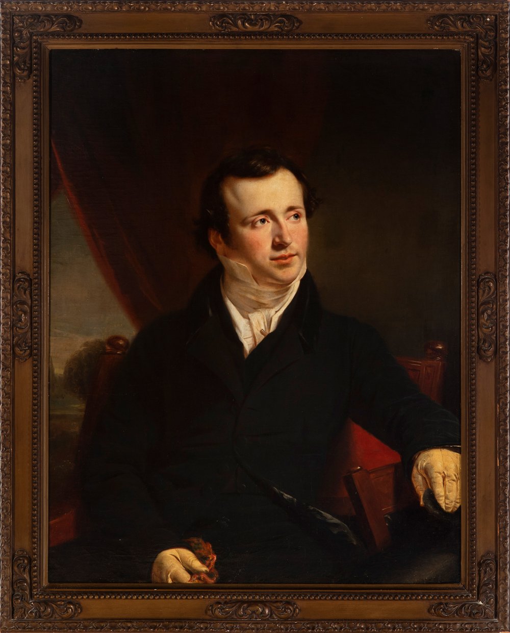 Central European school ca.1820."Portrait of a gentleman.Oil on canvas. Relined. It has some - Image 2 of 5
