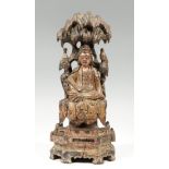 Guanyin figure; China, late Ming - early Qing dynasty, 17th-18th century.Carved and painted wood.