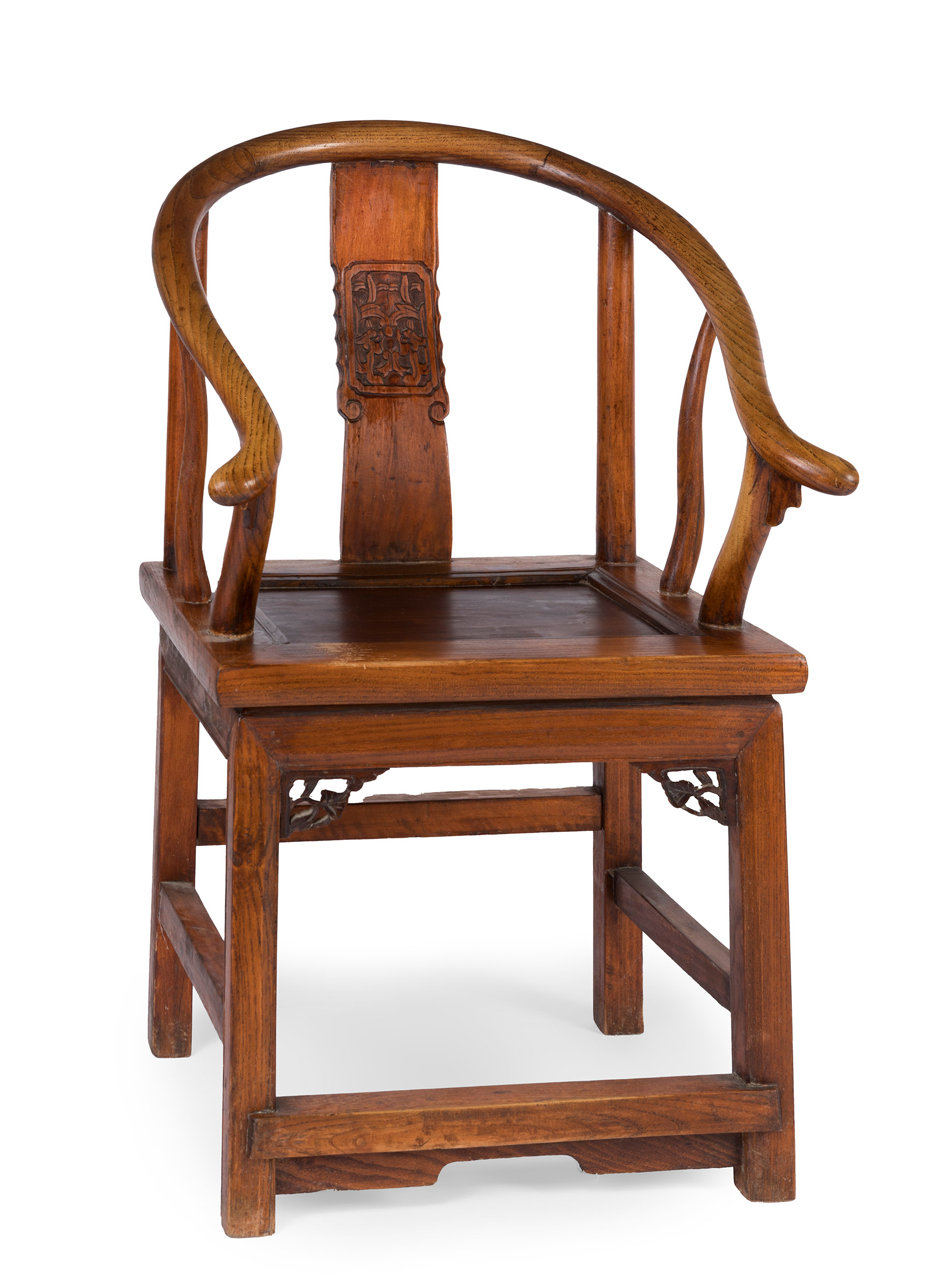 Horseshoe chair. China, 19th century.Jumu (southern elm) wood.With an export stamp on the back of