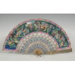 Fan with a thousand faces. China, 19th century.Gilt and enamelled silver. Paper country with ivory