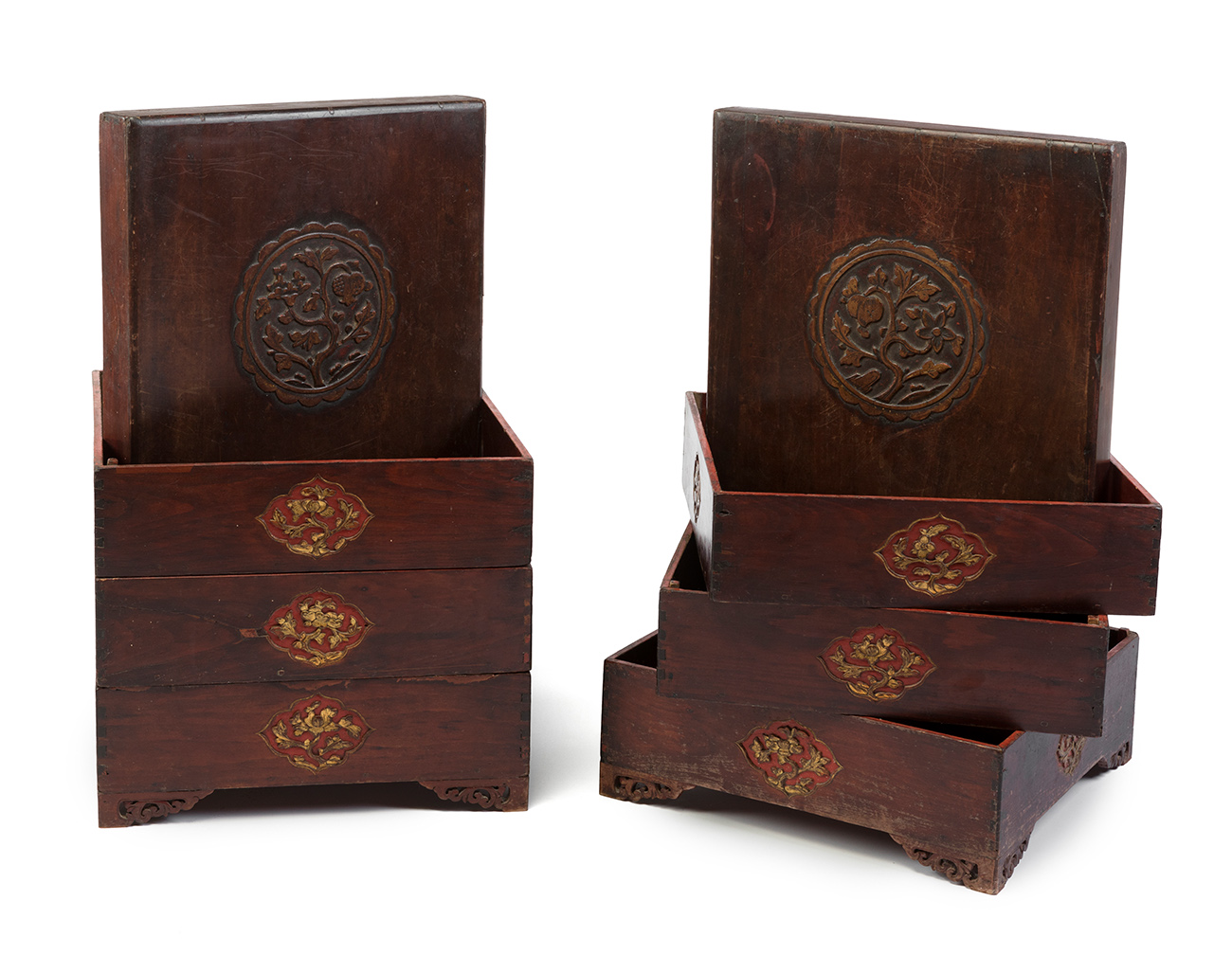 Pair of storage boxes. China, 19th century.Rosewood.They show marks of use and some faults.With - Image 7 of 7