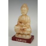 Sculpture of Buddha. China, 19th century.Jade.Measurements: 21 x 11 x 7 cm; 22,5 x 12,5 x 8 cm (