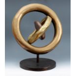 EMILI ARMENGOL ABRIL (Barcelona, 1943).Untitled, 1990.Bronze sculpture. Wooden base.Signed and dated