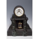 Table clock. France, 19th century.Marble and mercury pendulum.Japy Frères movement.No key. Needs