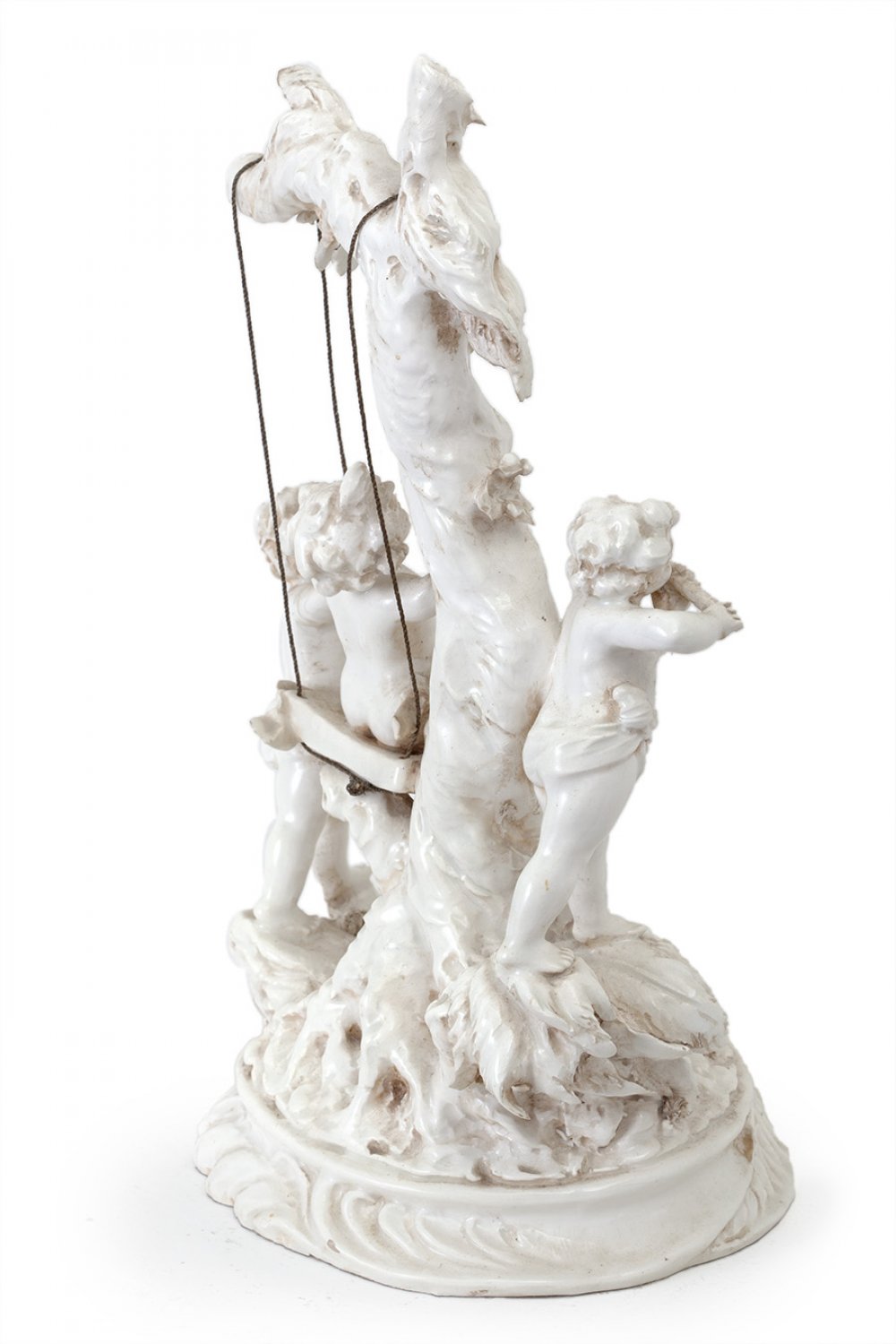 French School of the late 19th century."The Swing.Porcelain sculpture.With inscription "N".Size: - Image 4 of 4