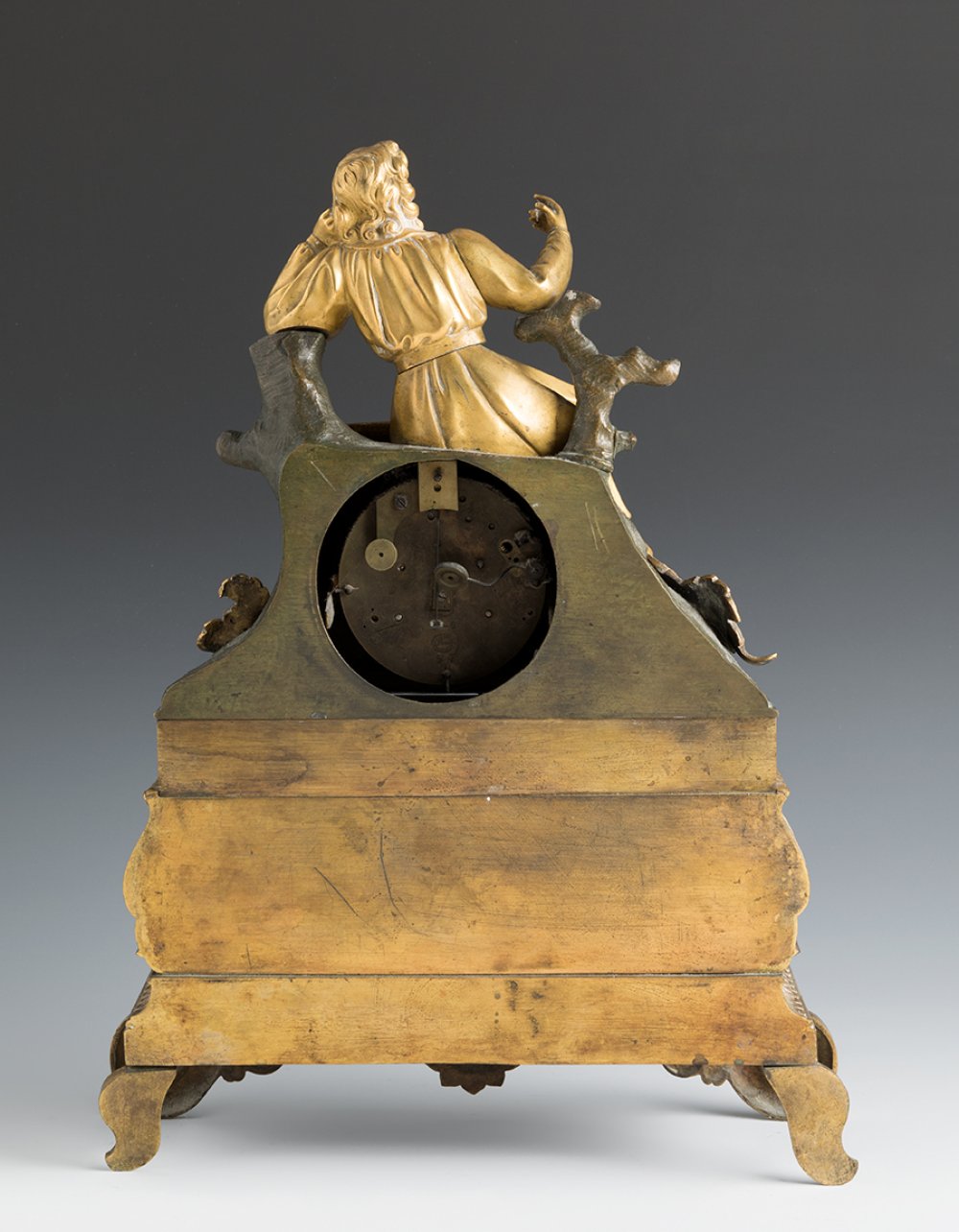 Louis Philippe period table clock. France, ca. 1840.Gilt and patinated bronze.Honoré Pons movement. - Image 4 of 4