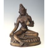 Napal School of the 20th century."Bodhisattva".Calamine sculpture.Without signature.Measurements: 61