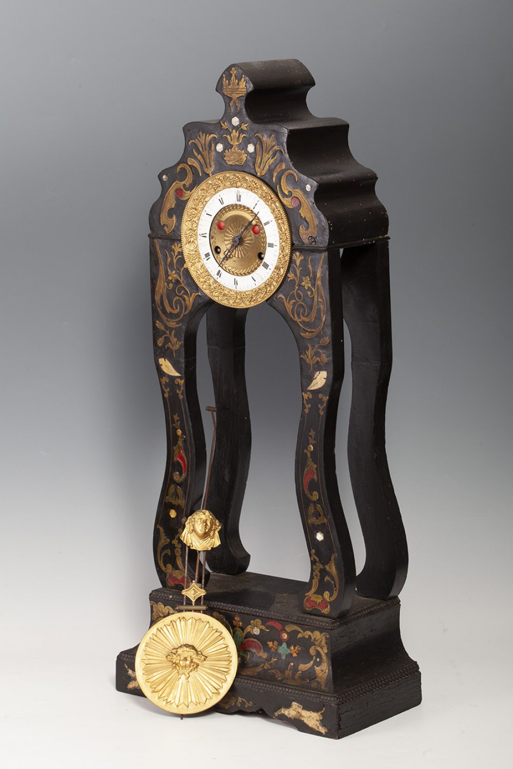 French school 19th century.Table clock.Chicaranda, metal and marquetry of metal and semi-precious - Image 2 of 4