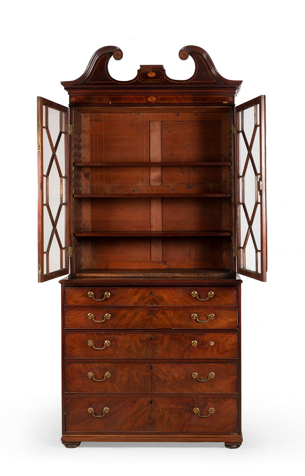 Georgian period desk-bookcase. England, late 18th-early 19th century.Mahogany wood and lemongrass - Image 7 of 7