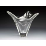 Vase VAL SAINT LAMBERT. Belgium ca. 1950.Moulded glass.Signed on the reverse of the base.It has