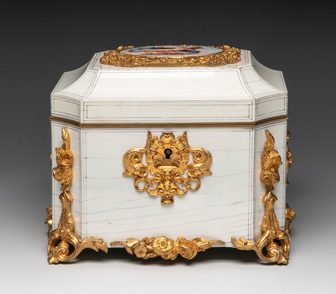 Jeweller's chest. India, British colonial period, 19th century.Ivory, fine gilt bronze and - Image 3 of 6