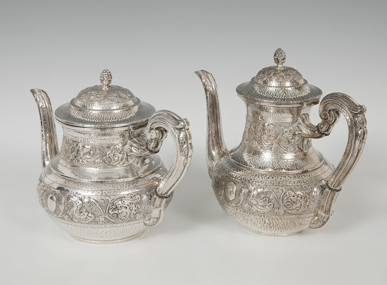 Coffe, tea and samovar set, 20th century.In silver. With punches J.G. GIROD. and sterling silver - Image 6 of 7
