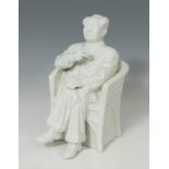 Sculpture of Mao Zedong, 20th century.Glazed biscuit porcelain.Size: 45 x 21 x 24 cm.Mao Zedong