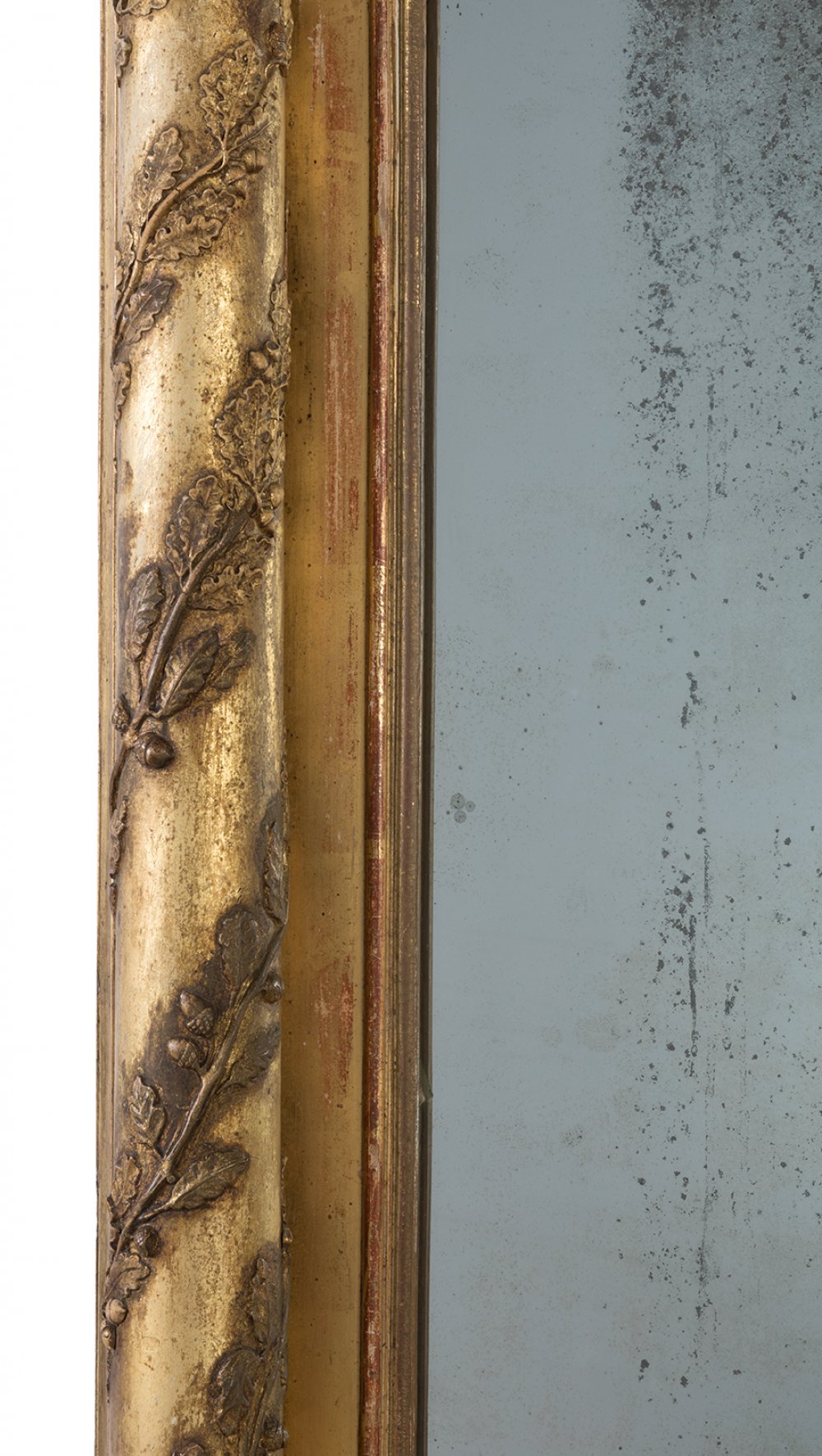 Trumeau mirror. France, 18th century.Carved and gilded wood.With period engraving on the top. - Image 2 of 4