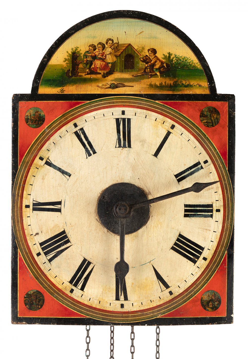 Black Forest rattrap watch. Germany, mid-19th century.Lithographed wood and metal.It has a - Image 2 of 3