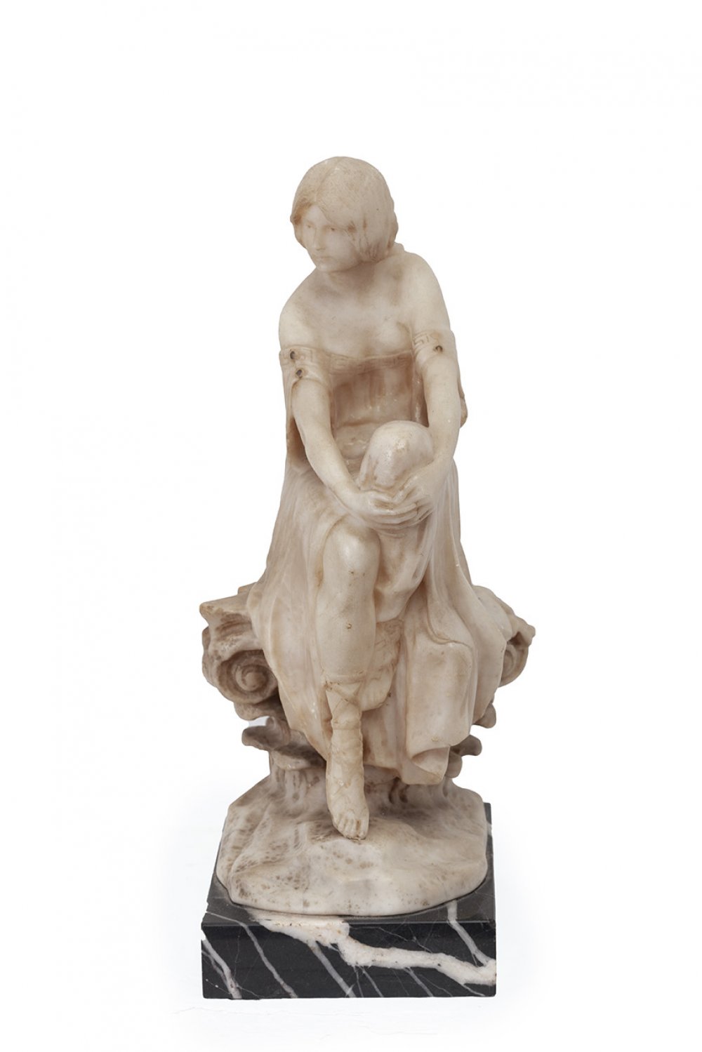 RUDOLF MARCUSE (Berlin, 1878 - London, 1929)."Junge Griechin, (1905).Sculpture in alabaster.Signed