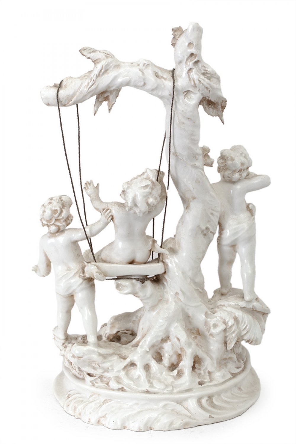 French School of the late 19th century."The Swing.Porcelain sculpture.With inscription "N".Size: - Image 2 of 4