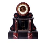 Desk clock model notary, Napoleon III style. France, Ffs. S. XIX.Paris engine.Marble.Measures: 39