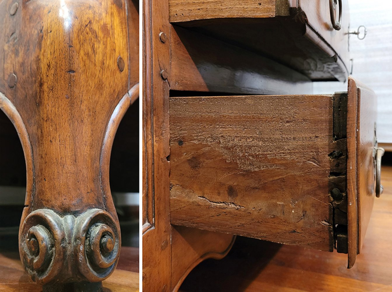 Bureau de Campagne in the Provençal style. France, 18th century.Walnut wood.Measurements: 104 x - Image 5 of 6