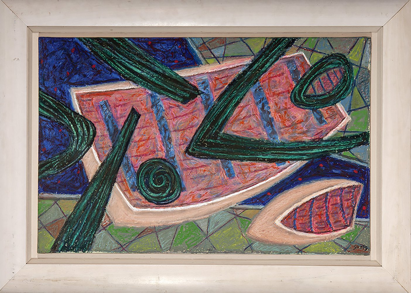HENRI GÖETZ (United States, 1909 - France, 1989)."Composition.Mixed media on canvas.Signed in the - Image 3 of 4