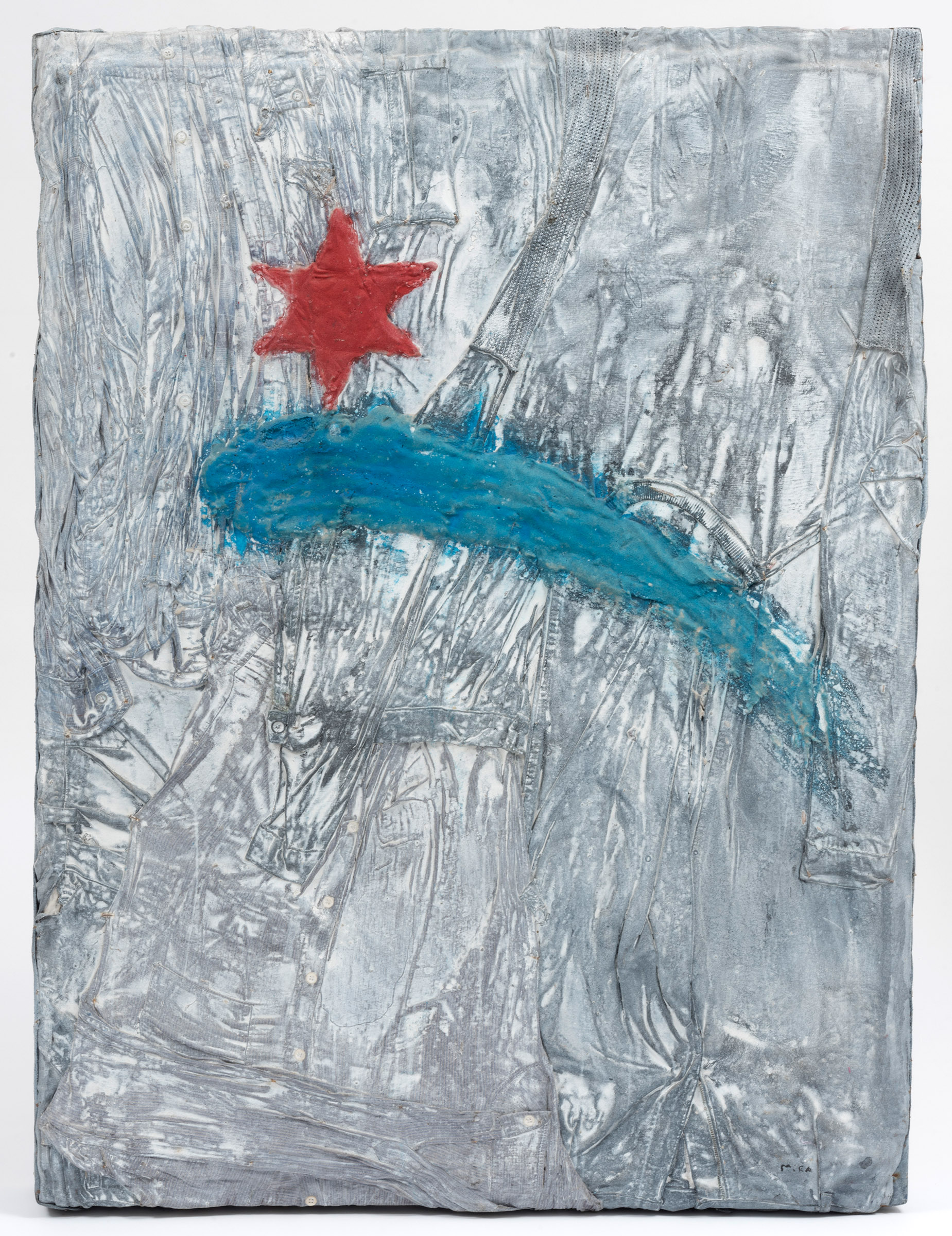 VÍCTOR MIRA (Zaragoza, 1949 - Munich, 2003)."Star and piece of sky", 1990.Mixed media on wood.