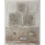 VICENTE CASTELLANO GINER (Valencia, 1927)."Composition", 1992.Oil on sackcloth.Signed and dated in
