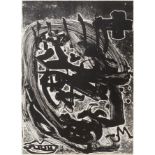 ANTONI TÀPIES PUIG,(Barcelona, 1923 - 2012)."Carrer de Wagner", 1988.Etching on Aquari, P.A. paper.