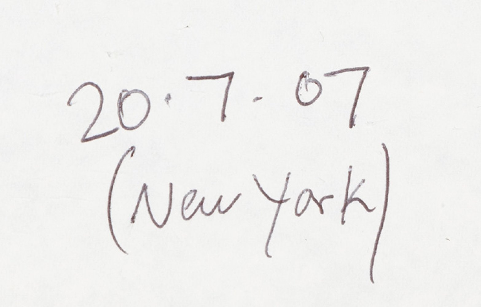 DAMIEN HIRST (Bristol, United Kingdom, 1965)."Shark, New York, 20.07.2007.Ink on paper.Signed, dated - Image 2 of 4