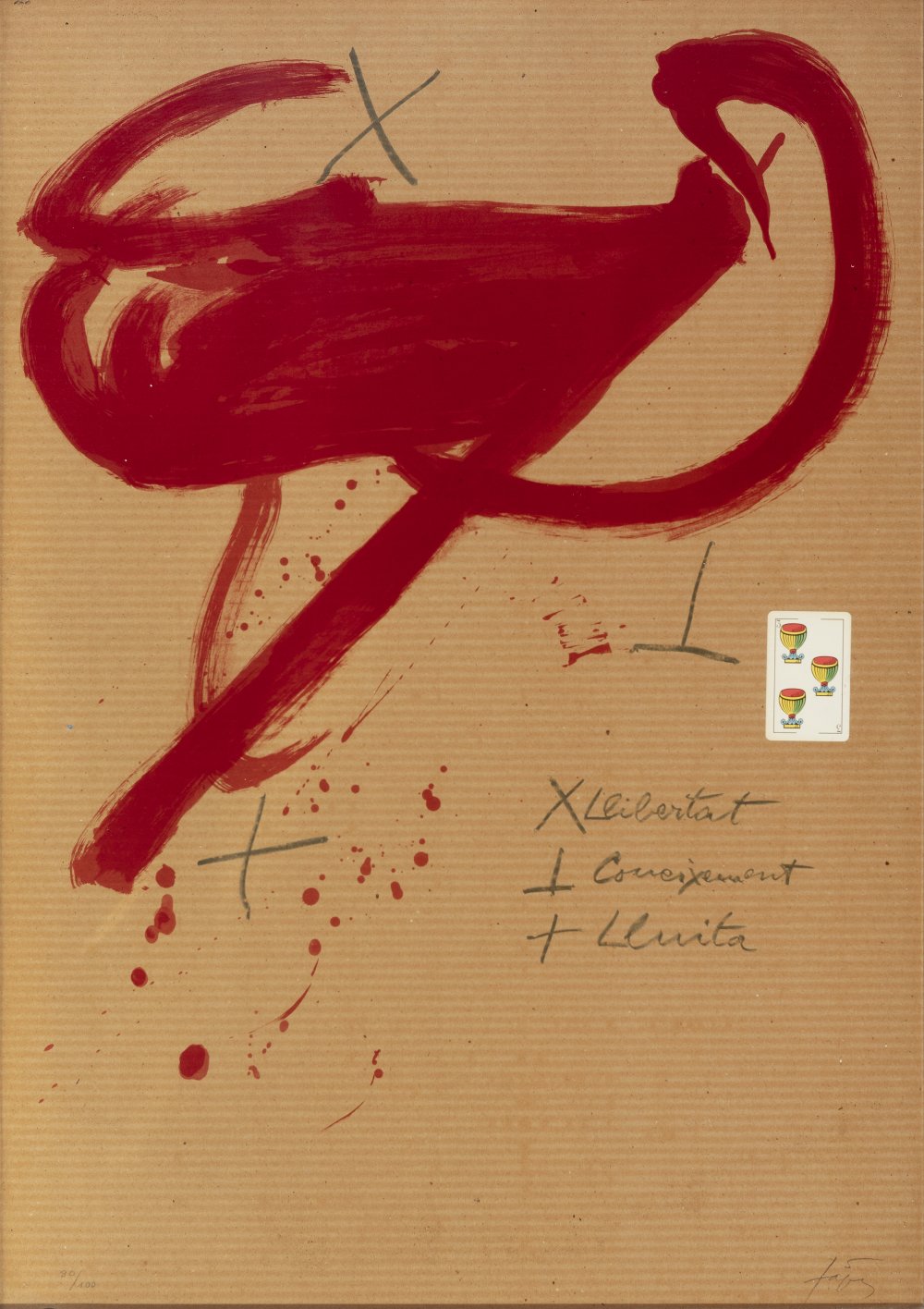 ANTONI TÀPIES PUIG,(Barcelona, 1923 - 2012).Untitled.Lithograph, copy 80/100.Signed and justified by