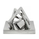 GUSTAVO TORNER (Cuenca, 1925)."Los complementarios IV".Manifold/sculpture in stainless steel. Copy