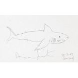 DAMIEN HIRST (Bristol, United Kingdom, 1965)."Shark, New York, 20.07.2007.Ink on paper.Signed, dated