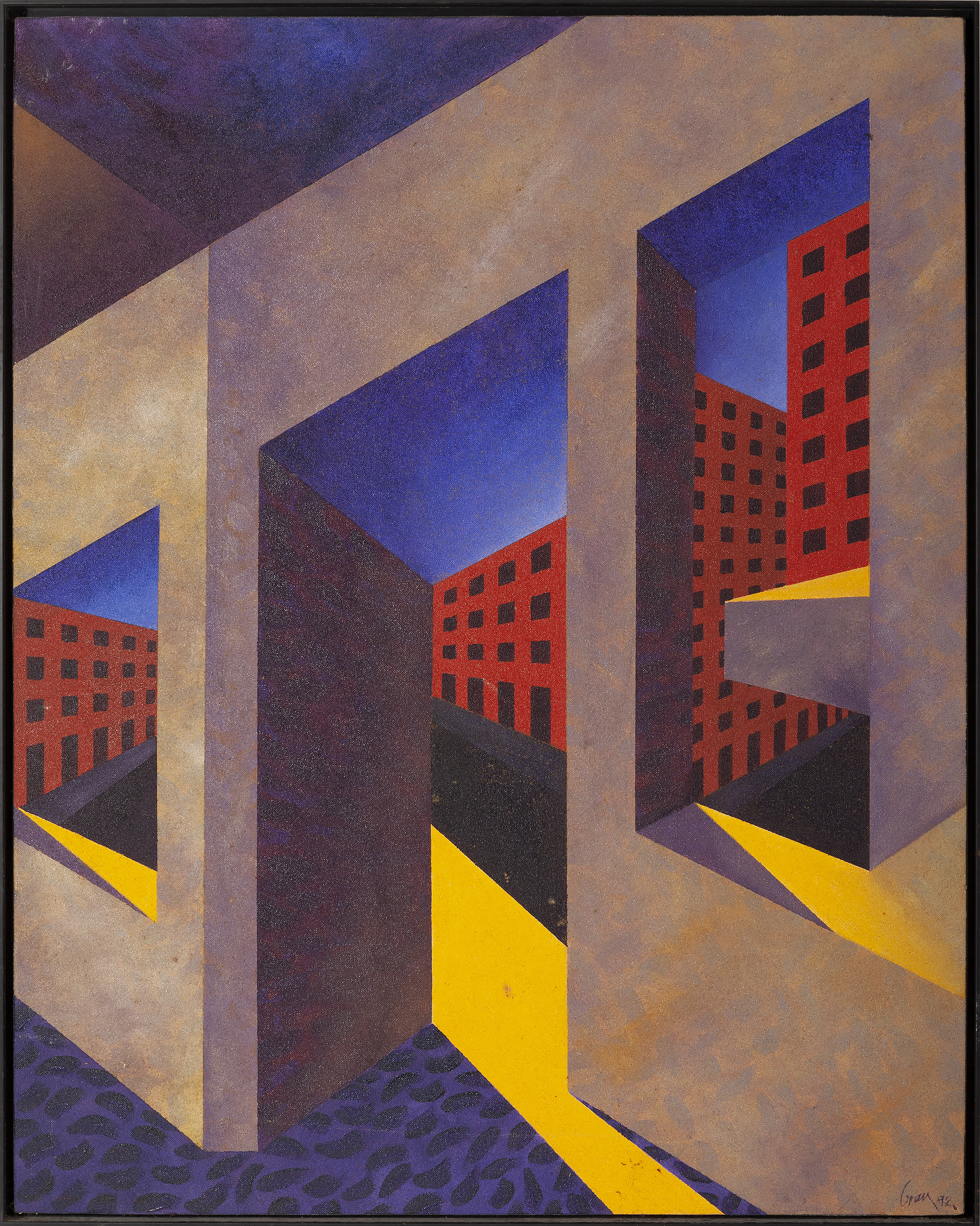 CRISTINA GRAU GARCÍA (Valencia, 1946 - 1997)."Urban landscape", 1992.Mixed media on canvas.Framed - Image 6 of 6